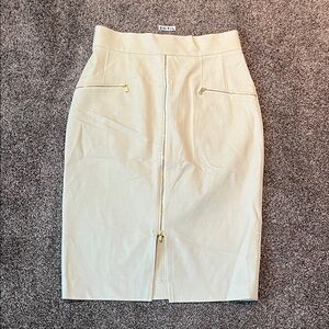 Banana Republic Cream Pencil Skirt with Gold Accents